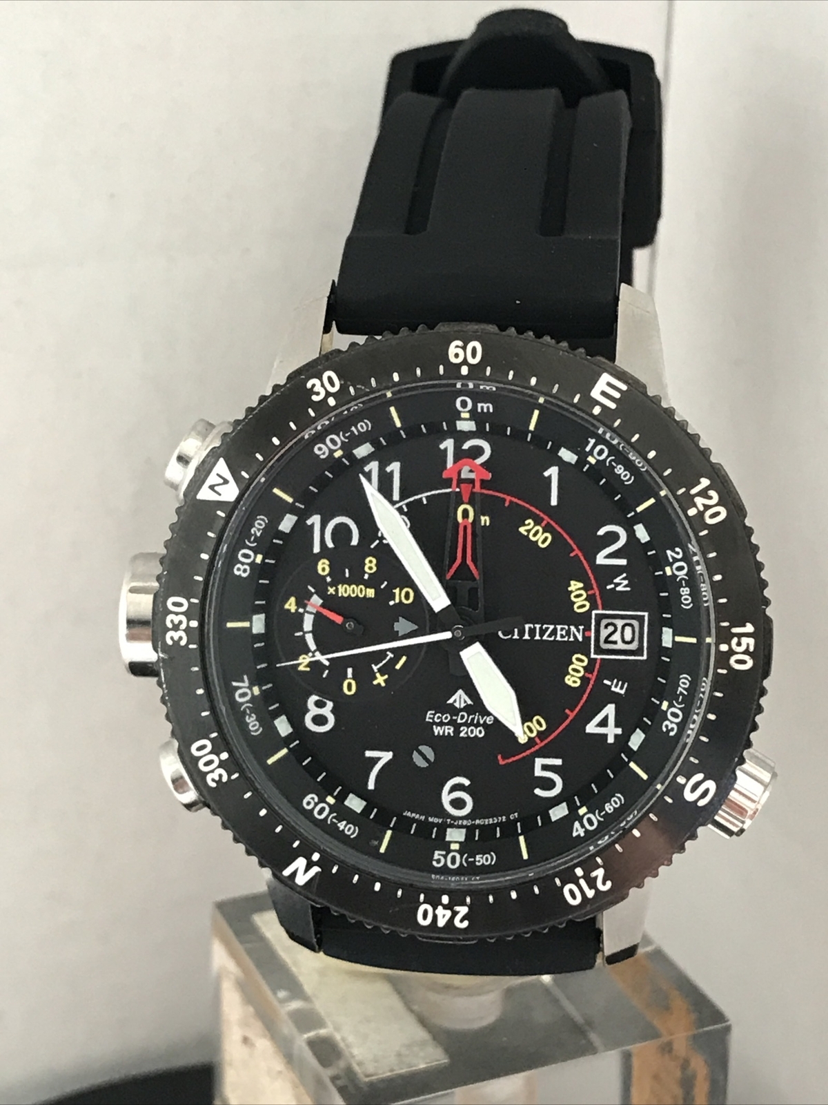 CITIZEN Men’s Eco Drive Promaster Altichron Altimeter Black Rubber Strap Watch