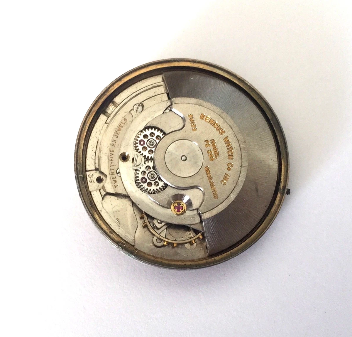 VINTAGE SELF WINDING BENRUS FE 255 SWISS MOVEMENT DIAL 25 JEWELS FOR PARTS