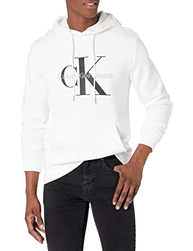 White calvin klein hoodie mens sale