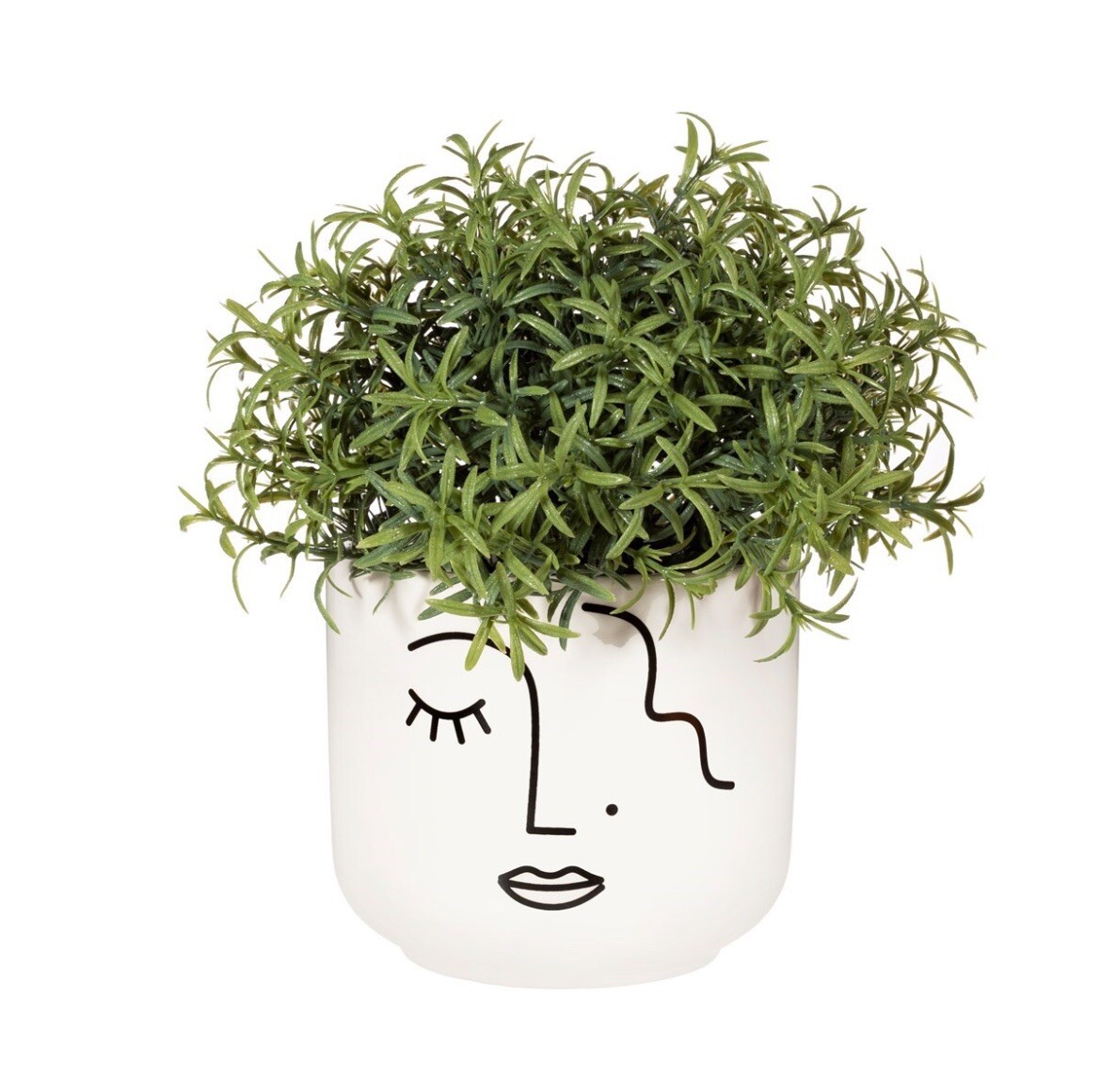 Sass & Belle White Abstract Face Planter Indoor Plant Pot Gift Medium Geometric