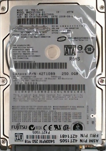 250 GB SATA Fujitsu MHZ2250BH  5400 RPM 8MB Cache HDD 2.5" interne Festplatte