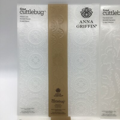 Cricut Cuttlebug Anna Griffin Embossing Folders & Borders 7 In x 5