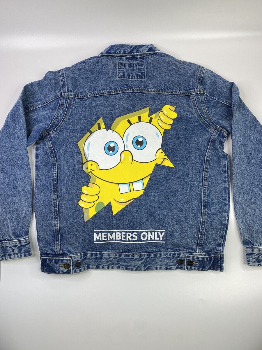 Members Only Mens Denim Jacket Nickelodeon SpongeBob Trucker