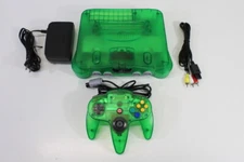 Nintendo 64 Clear Jungle Green Console NTSC REGION FREE N64 Controller AC AV LED