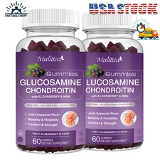 60*2  Natural Glucosamine Chondroitin Gummies 1500mg MSM Support Joints