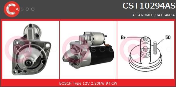 Démarreur renforcé 12V pour Alfa Romeo 156 et Fiat Brava lanceur haute performance