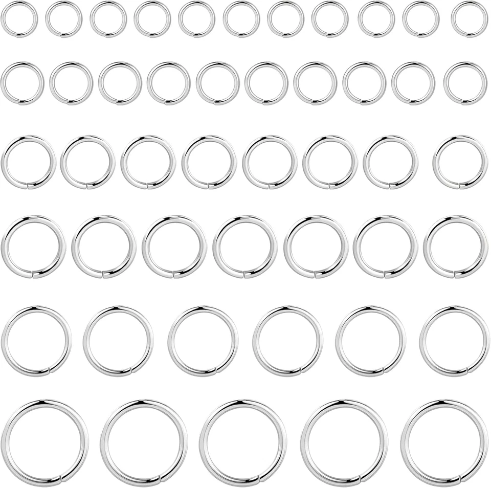 ALEXCRAFT Sterling Silber 925 Biegeringe, 60 Stück Multipack Biegeringe Offene S