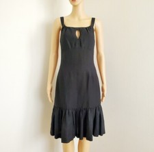 Michael Kors Dress Black Linen Dress Keyhole Front