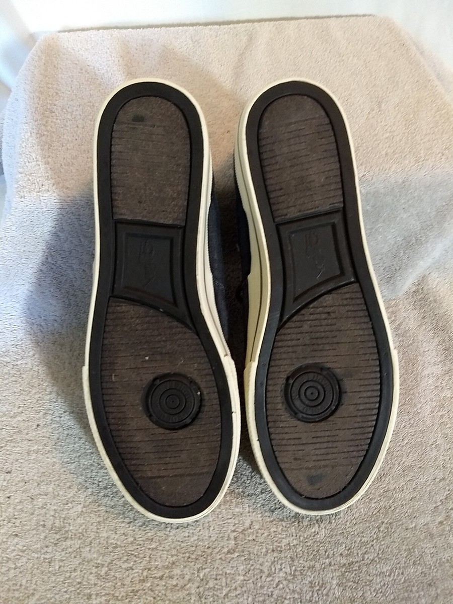 just do it. 未使用 POLO / Canvas Slip On Ralph Lauren Polo Blue Mens Canvas Sander Leather Laced Boat