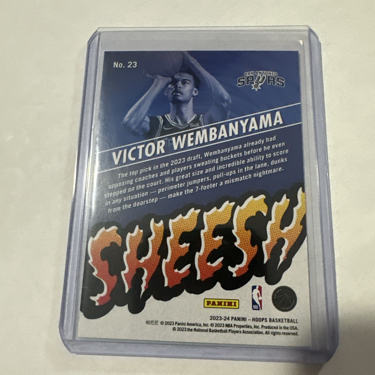 2023-24 Panini NBA Hoops VICTOR WEMBANYAMA Rookie SHEESH RC No. 23