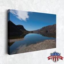 Blue Sky Desert Canyon Reflections Wall Art, Canvas Print Poster for Home Decor