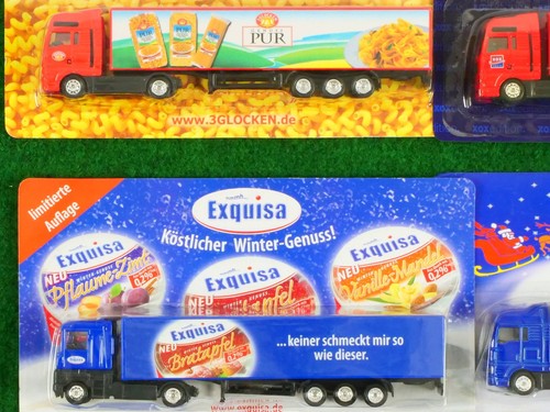 Lot Of 9 Trucks Tractor Units Promotional Models Milka Etc. Mint! OVP 1704-07-79 - Picture 2 of 7