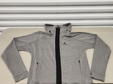 Men's Jordan Dri-Fit Air Fleece Full-Zip Hoodie Sweatshirt Gray Heather Size M