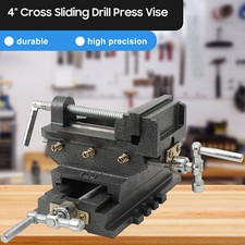 Cross Sliding Drill Press Vise Slide Vice Heavy Duty Machine Shop Grip Tools 4"
