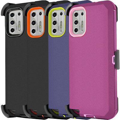 for Motorola Moto G Stylus 2021 Rugged Clip Hybrid Phone Case Screen  Protector