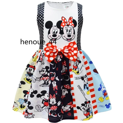 minnie stitch Cartoon Bowknot Dress Skirt Princess Party Birthday Fancy girl - Picture 54 of 69