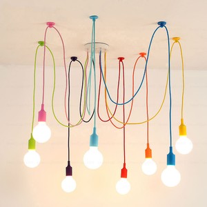 Colorful Silicone Pendant Lights Diy Spider Chandelier Art Hanging