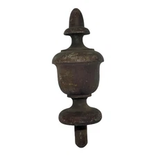 VINTAGE ANTIQUE TURNED WOOD NEWEL POST FINIAL TOP TOPPER 4.5” b