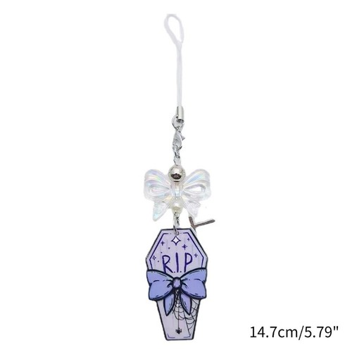 Bowknot Purple Coffin Pendants Phone Charm Straps Lanyard Purse Accessories - Zdjęcie 8 z 8