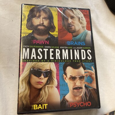 Masterminds - DVD - Zach Galifinakis - Kristen Wiig - Owen Wilson - NEW SEALED