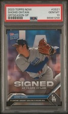 SHOHEI OHTANI 2023 TOPPS NOW OFFSEASON #OS21SP DODGERS VARIATION SP FOIL PSA 10