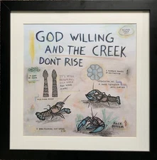 The Creek Dont Rise - 2020, 17.5” X 17.5” Original Contemporary Art Crayfish