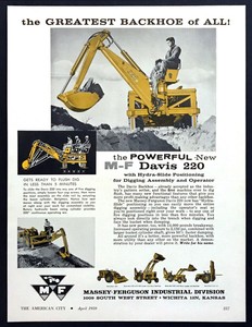 Massey Ferguson 1959 M F Davis 2 Retroexcavadora Foto Hidra Diapositiva Anuncio Impreso De Coleccion Ebay