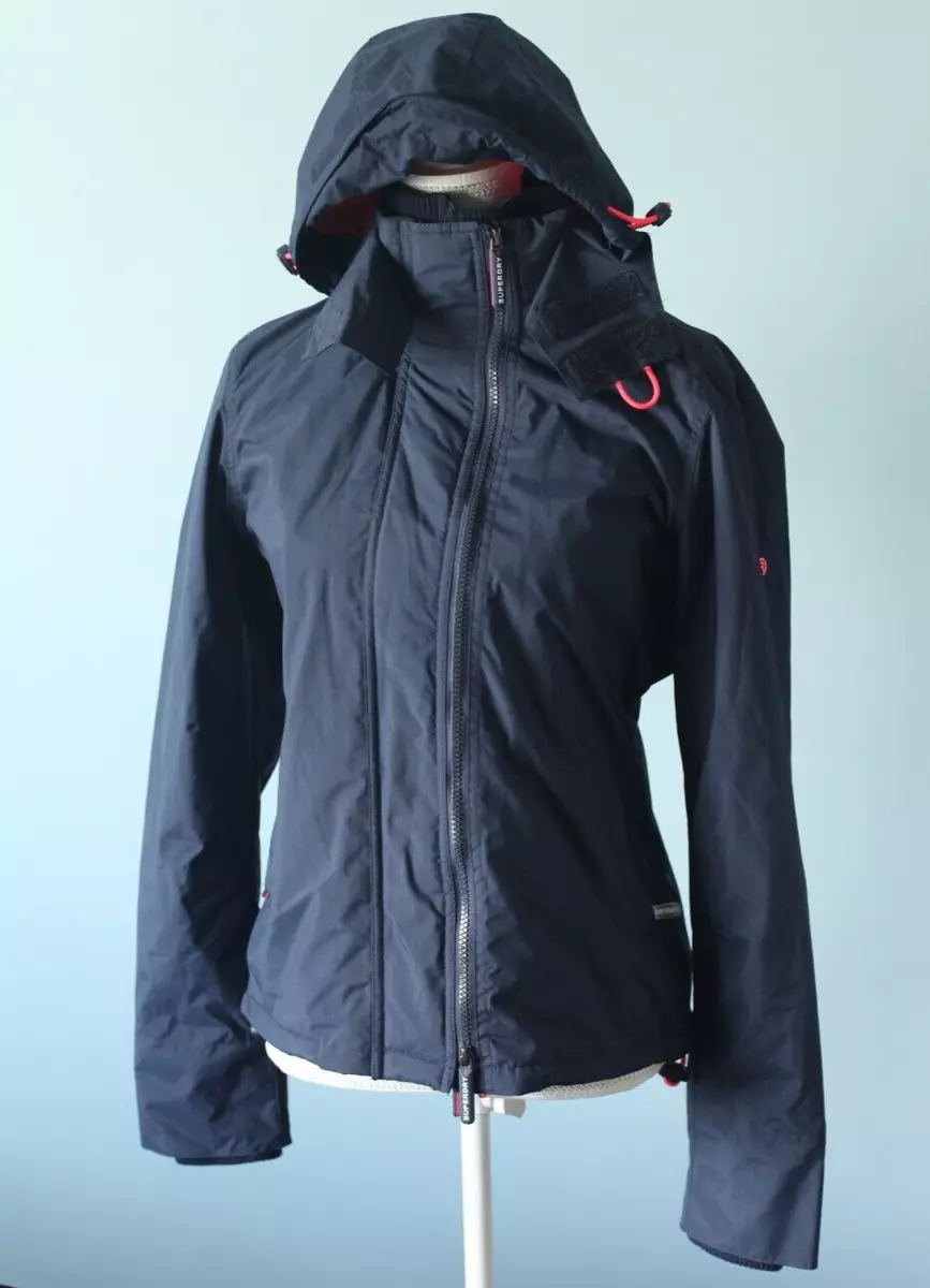 SuperDry JPN Windcheater International Hooded Jacket Coat Navy