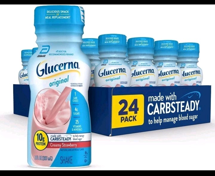 Glucerna Nutritional Shakes🍓 CREAMY STRAWBERRY 🍓 8fl.oz.~24pk BOTTLES