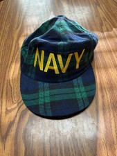 Vintage United States Navy Plaid SnapBack Cap Made In USA Military