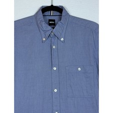 BOSS Hugo Boss Slim Fit Long Sleeve Button Down Shirt Mens Blue Size M