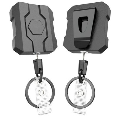 ID Badge Holder, Belt Clip, 2 Pack, 32 Inch Steel Cord