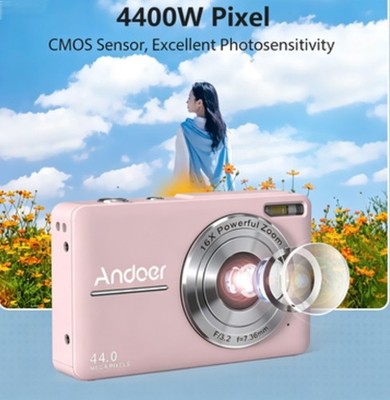 Andoer Portable Digital Camera 44MP Photo 1080P Video Camcorder with Anti-Shake 