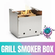 Diamond King Stainless Steel Large 6 x 6 x 6-inch Smoker Box For BBQ Grill