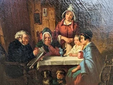 DUTCH MASTER 🔥 19thc. Interior Genre Oil Painting Vermeer Light from a Window