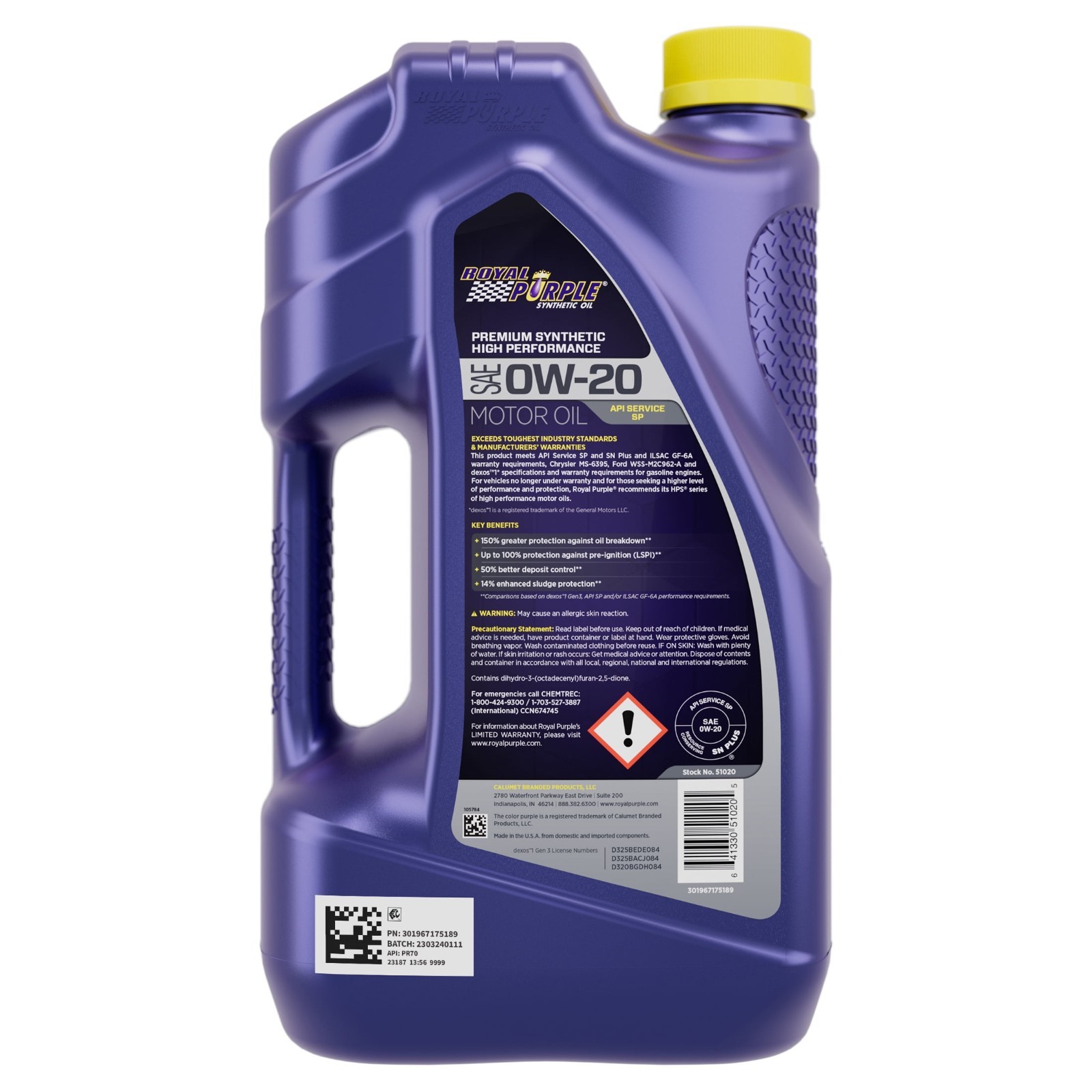 2 Pack, Royal Purple High Performance Motor Oil 0W-20 Premium Synthetic