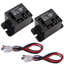 2PCS Power Relay AC120V Coil, 30A SPDT(1NO 1NC) with Flange Mounting and 10 Q...