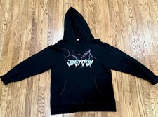 Just Don Lightning Graphic Pullover Hoodie Bl...