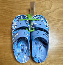 Crocs Classic Marbled Sandal V2 Slide Blue/White Unisex US Mens 5, Women s 7