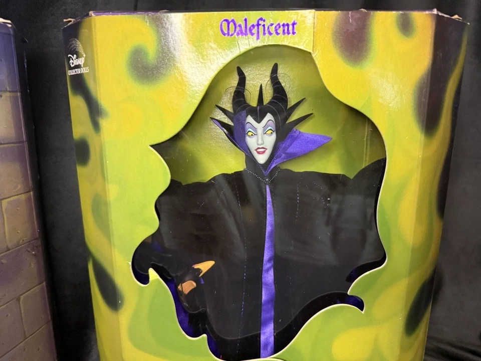 MALEFICENT & Evil Queen Great Disney Villians Mattel Anniversary Barbie Doll NIB - Image 2 of 4