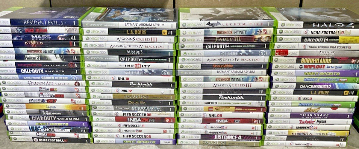 Lot of 80 Xbox 360 Games in Cases Bulk Wholesale Lot
