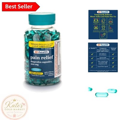 A+ Health Ibuprofen 200 Mg Softgels - 240 Count for Pain Relief & Fever Reducer