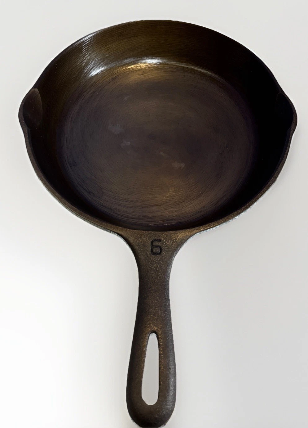 VINTAGE WAGNER WARE #6 9 in SMOOTH Cast Iron Skillet Made In USA. Spins. 1