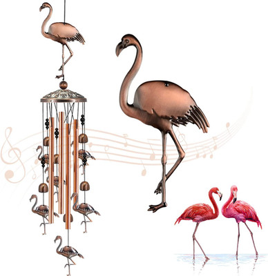 JUNQIU Flamingo Gifts for Women, Flamingo Wind Chimes for Outside, Gifts for Mot
