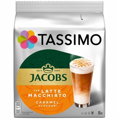 TASSIMO JACOBS Latte Macchiato Caramel Kaffee Milchkaffee KAPSEL 16 T-DISCS