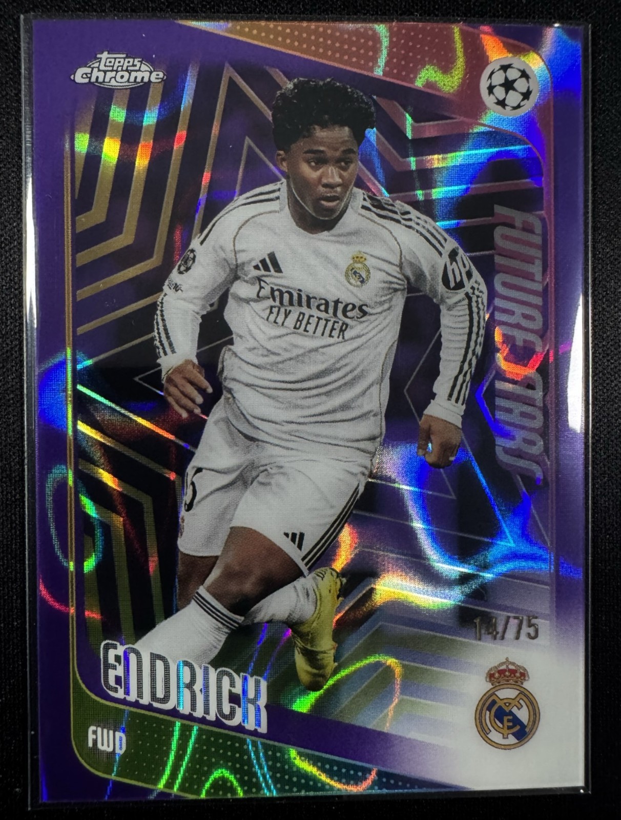 2025-26 Topps Chrome UCC Endrick Future Stars Purple  Geometric /75 Real Madrid