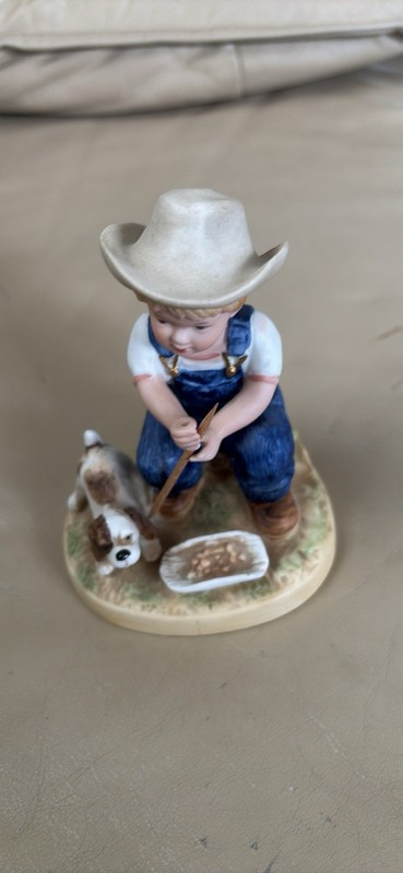 HOMCO DENIM DAYS "THE GO CART" PORCELAIN FIGURINE #15352-00 Farm