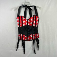 Shirley Of Hollywood Corset Womens 32 Bustier Red Black Marilyn Monroe Garter