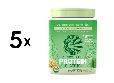 5 x Sunwarrior Protein Classic Organic (375g) Natural (58,66 EUR/kg)