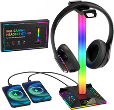 Hcman Headphone Stand Gaming Headset Holder RGB PC Gaming Accessories for Desk,